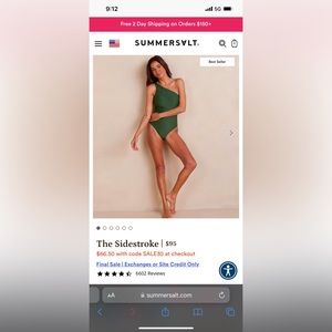 NWT Summersalt One Piece